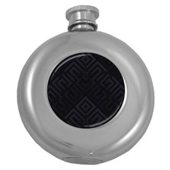 Black Pattern, Black, Pattern Round Hip Flask (5 Oz) by nateshop