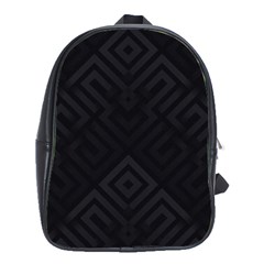 Black Pattern, Black, Pattern School Bag (large) by nateshop