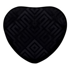 Black Pattern, Black, Pattern Heart Glass Fridge Magnet (4 Pack) by nateshop