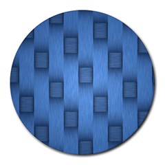 Blue Pattern Texture Round Mousepad by nateshop