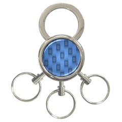 Blue Pattern Texture 3-ring Key Chain