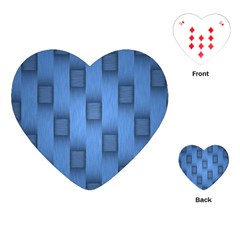 Blue Pattern Texture Playing Cards Single Design (heart) by nateshop