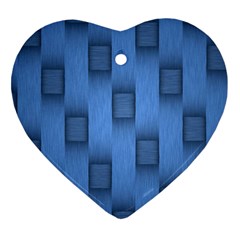 Blue Pattern Texture Heart Ornament (two Sides)