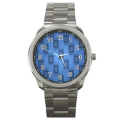 Blue Pattern Texture Sport Metal Watch by nateshop