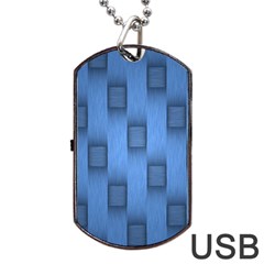 Blue Pattern Texture Dog Tag Usb Flash (one Side) by nateshop