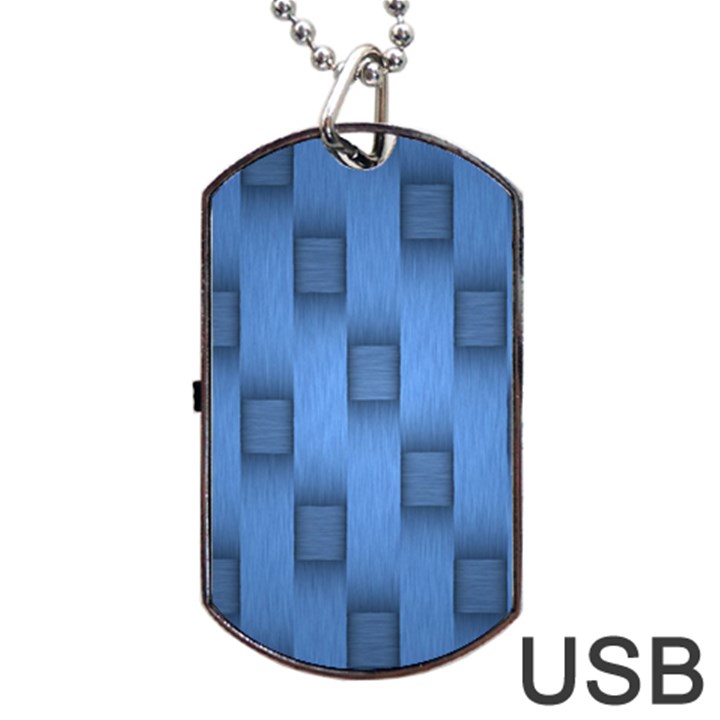 Blue Pattern Texture Dog Tag USB Flash (One Side)