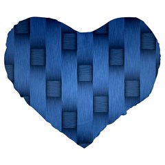 Blue Pattern Texture Large 19  Premium Heart Shape Cushions by nateshop