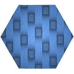 Blue Pattern Texture Wooden Puzzle Hexagon by nateshop