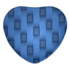 Blue Pattern Texture Heart Glass Fridge Magnet (4 Pack) by nateshop