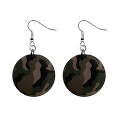 Camo, Abstract, Beige, Black, Brown Military, Mixed, Olive Mini Button Earrings by nateshop