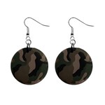 Camo, Abstract, Beige, Black, Brown Military, Mixed, Olive Mini Button Earrings Front