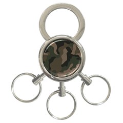 Camo, Abstract, Beige, Black, Brown Military, Mixed, Olive 3-ring Key Chain