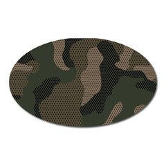 Camo, Abstract, Beige, Black, Brown Military, Mixed, Olive Oval Magnet by nateshop