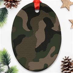 Camo, Abstract, Beige, Black, Brown Military, Mixed, Olive Oval Ornament (two Sides) by nateshop