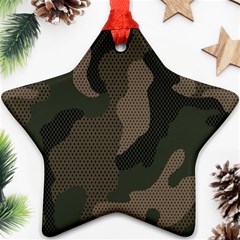 Camo, Abstract, Beige, Black, Brown Military, Mixed, Olive Star Ornament (two Sides) by nateshop