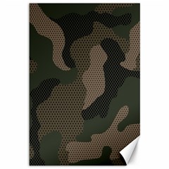 Camo, Abstract, Beige, Black, Brown Military, Mixed, Olive Canvas 12  X 18  by nateshop