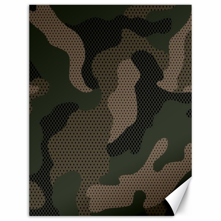 Camo, Abstract, Beige, Black, Brown Military, Mixed, Olive Canvas 12  x 16 