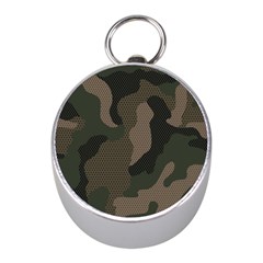 Camo, Abstract, Beige, Black, Brown Military, Mixed, Olive Mini Silver Compasses by nateshop