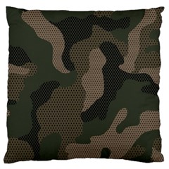 Camo, Abstract, Beige, Black, Brown Military, Mixed, Olive Large Premium Plush Fleece Cushion Case (one Side) by nateshop