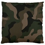 Camo, Abstract, Beige, Black, Brown Military, Mixed, Olive Large Premium Plush Fleece Cushion Case (One Side) Front