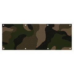 Camo, Abstract, Beige, Black, Brown Military, Mixed, Olive Banner And Sign 8  X 3  by nateshop