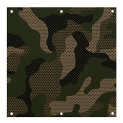 Camo, Abstract, Beige, Black, Brown Military, Mixed, Olive Banner And Sign 4  X 4  by nateshop