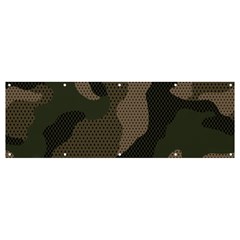 Camo, Abstract, Beige, Black, Brown Military, Mixed, Olive Banner And Sign 12  X 4  by nateshop