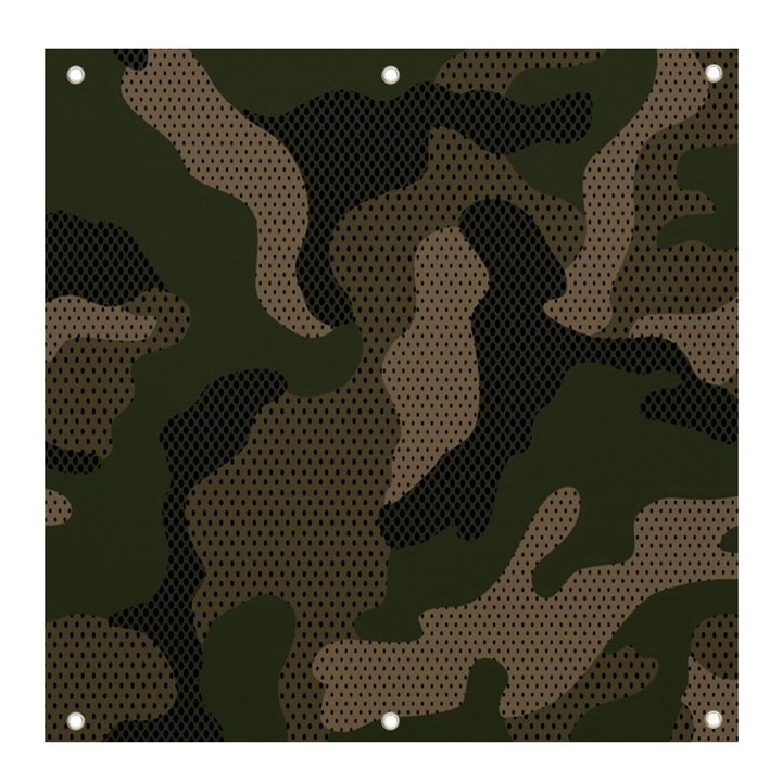 Camo, Abstract, Beige, Black, Brown Military, Mixed, Olive Banner and Sign 4  x 4 