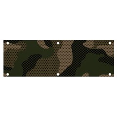 Camo, Abstract, Beige, Black, Brown Military, Mixed, Olive Banner And Sign 6  X 2  by nateshop