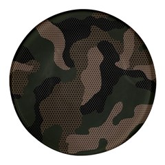 Camo, Abstract, Beige, Black, Brown Military, Mixed, Olive Round Glass Fridge Magnet (4 Pack) by nateshop