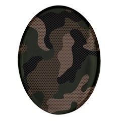 Camo, Abstract, Beige, Black, Brown Military, Mixed, Olive Oval Glass Fridge Magnet (4 Pack) by nateshop