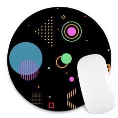 Colartive, Aesthetic, Amoled, Black, Colorful, Desenho Round Mousepad