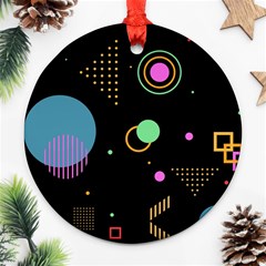 Colartive, Aesthetic, Amoled, Black, Colorful, Desenho Ornament (Round)