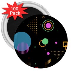 Colartive, Aesthetic, Amoled, Black, Colorful, Desenho 3  Magnets (100 pack)