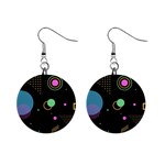 Colartive, Aesthetic, Amoled, Black, Colorful, Desenho Mini Button Earrings Front