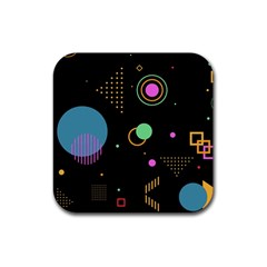 Colartive, Aesthetic, Amoled, Black, Colorful, Desenho Rubber Coaster (square) by nateshop