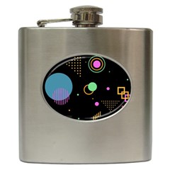 Colartive, Aesthetic, Amoled, Black, Colorful, Desenho Hip Flask (6 oz)