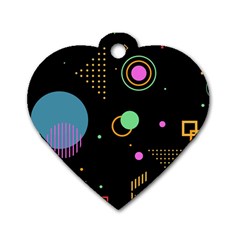 Colartive, Aesthetic, Amoled, Black, Colorful, Desenho Dog Tag Heart (One Side)