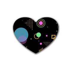 Colartive, Aesthetic, Amoled, Black, Colorful, Desenho Rubber Coaster (heart) by nateshop