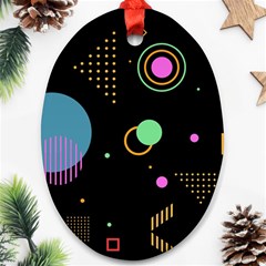 Colartive, Aesthetic, Amoled, Black, Colorful, Desenho Oval Ornament (two Sides) by nateshop