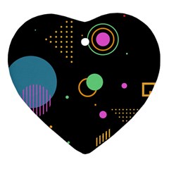 Colartive, Aesthetic, Amoled, Black, Colorful, Desenho Heart Ornament (two Sides)