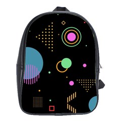 Colartive, Aesthetic, Amoled, Black, Colorful, Desenho School Bag (large) by nateshop