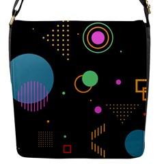 Colartive, Aesthetic, Amoled, Black, Colorful, Desenho Flap Closure Messenger Bag (S)