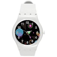 Colartive, Aesthetic, Amoled, Black, Colorful, Desenho Round Plastic Sport Watch (m) by nateshop