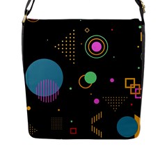 Colartive, Aesthetic, Amoled, Black, Colorful, Desenho Flap Closure Messenger Bag (l) by nateshop