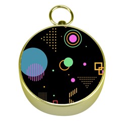 Colartive, Aesthetic, Amoled, Black, Colorful, Desenho Gold Compasses by nateshop