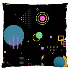 Colartive, Aesthetic, Amoled, Black, Colorful, Desenho Large Premium Plush Fleece Cushion Case (Two Sides)