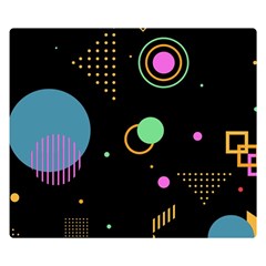 Colartive, Aesthetic, Amoled, Black, Colorful, Desenho Two Sides Premium Plush Fleece Blanket (Small)