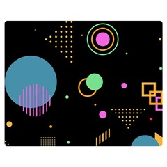 Colartive, Aesthetic, Amoled, Black, Colorful, Desenho Two Sides Premium Plush Fleece Blanket (Medium)