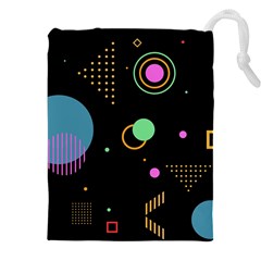 Colartive, Aesthetic, Amoled, Black, Colorful, Desenho Drawstring Pouch (4XL)